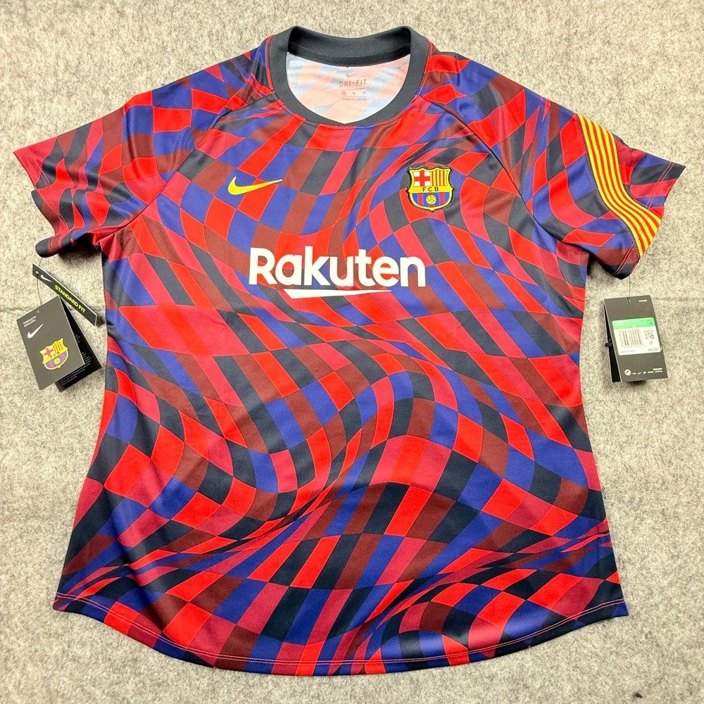 Nike FC Barcelona Womens XL Pre-Match‎ Jersey Red Blue CD5836-658 NWT